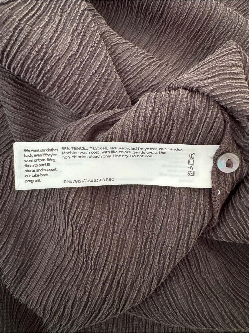 Eileen Fisher NWT Woven Plissé Mock Neck Dress Rye Color Size XL